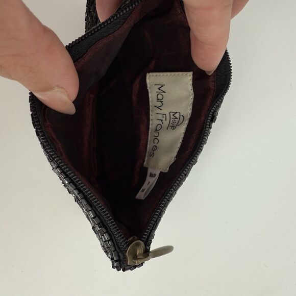 Mary Frances Touch Up Lipstick Beaded Pouch Coin Purse Designer - Picture 7 of 9